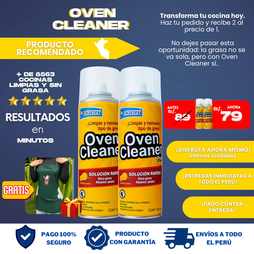 (2X1) OVEN CLEANER - ESPUMA QUITA GRASA + REGALO NAVIDEÑO