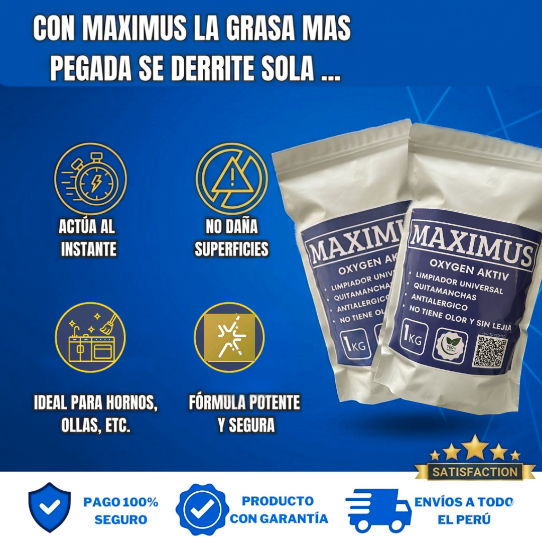 MAXIMUS - ANTIGRASA, QUITASARRO, LIMPIADOR UNIVERSAL. 1000 gr.