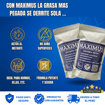 MAXIMUS - ANTIGRASA, QUITASARRO, LIMPIADOR UNIVERSAL. 1000 gr.
