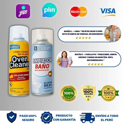 KIT LIMPIADOR ( 1 OVEN + 1 ESPUMA + 3 PAÑOS) + 1 REGALO