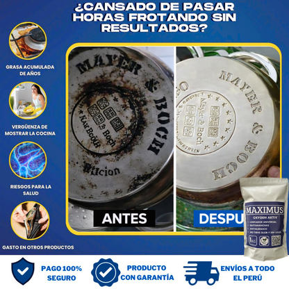 MAXIMUS - ANTIGRASA, QUITASARRO, LIMPIADOR UNIVERSAL. 1000 gr.