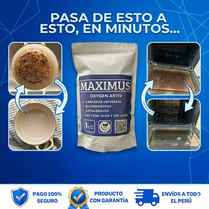 MAXIMUS - ANTIGRASA, QUITASARRO, LIMPIADOR UNIVERSAL. 1000 gr.
